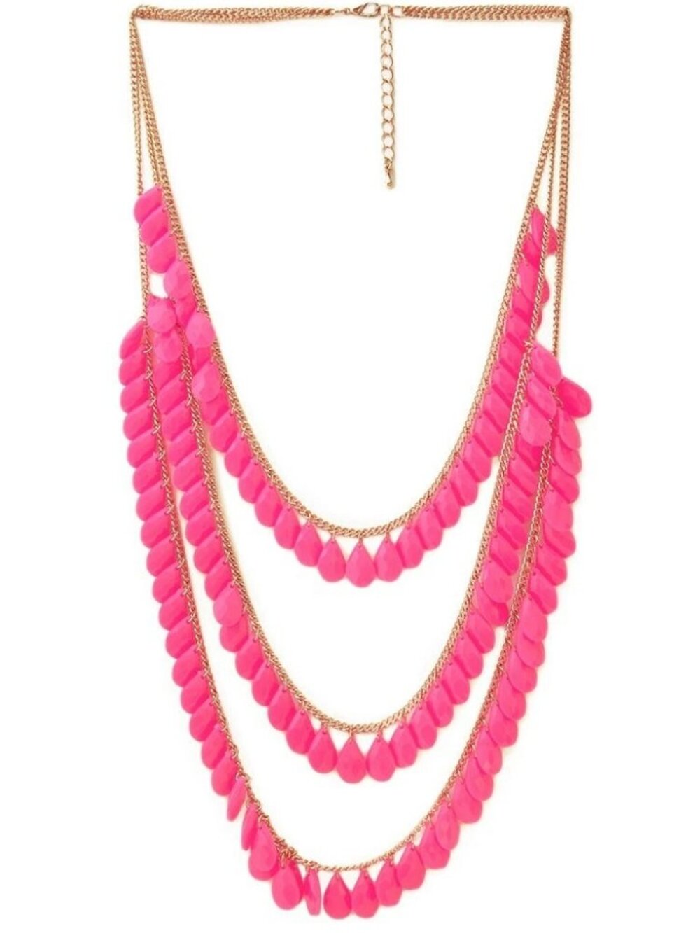 Forever 21 Cascading Bead Layered Necklace, size Small